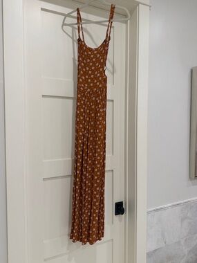 American Eagle Outfitters Rust Floral Jumpsuit